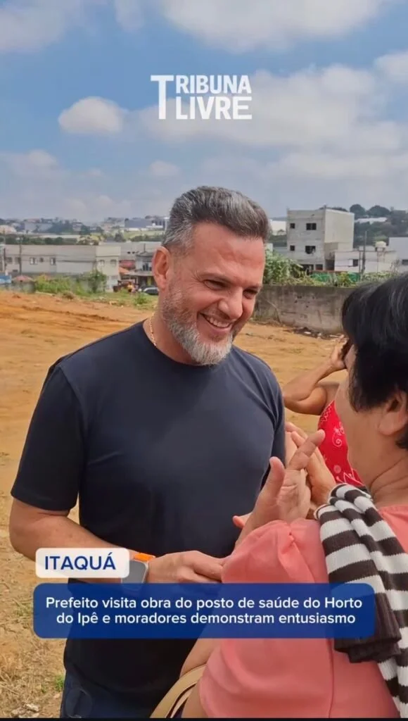 Prefeito visita obra do posto de saúde do Horto do Ipê e moradores demonstram entusiasmo